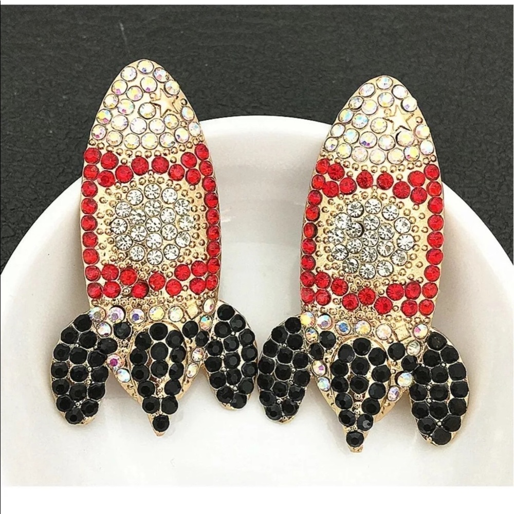 Stunning Space Rocket Big Earrings